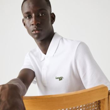 Lacoste Regular Fit Solid Cotton Piqué Polo With Badge Pánské - Tričko Bílé | CZ-wNk6Lq